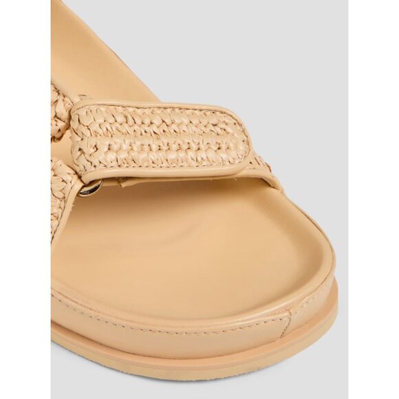 Beige Woven Strap Flat Sandals by Sandro With Velcro Closures size 9 - Picture 4 of 5